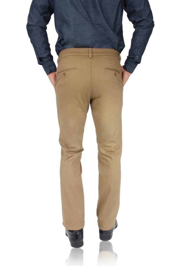 Pantalón De Vestir Camel Slim Fit De Algodón Stretch Para Hombre